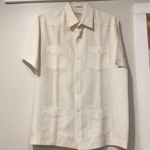 Men’s Ramon Puig White Guayabera Shirt